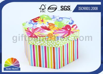 China Bespoke Printing Hard Paper Gift Box with Lid , Luxury Hexagon Custom Packaging Boxes for sale