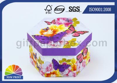 China Recycled Printed Paper Gift Box with Lid / Hexagon Cardboard Paper Eco Friendly Packaging Boxes for sale