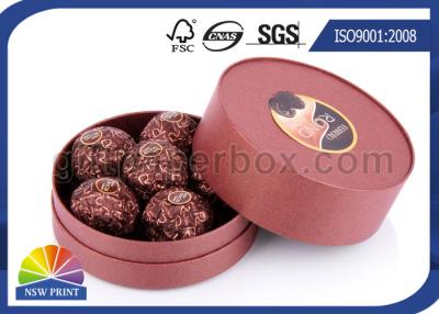 China Customized Round Chocolate Packaging Box With Printing , Small Candy Coated Paper Boxes for sale