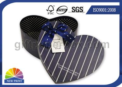 China Fancy Heart Shaped Paper Gift Box For Women , Jewellery Packaging Box With Ribbon for sale