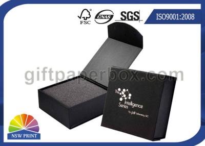 Κίνα Μαύρο ή κόκκινο κιβώτιο δώρων κοσμήματος συνήθειας με το λογότυπο που τυπώνεται για τη συσκευασία γαμήλιων δαχτυλιδιών προς πώληση