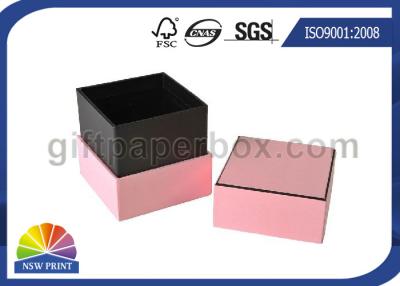 China Hard Cover Cardboard / Kraft Paper Gift Box Pink Luxury Small Jewelry Box for sale