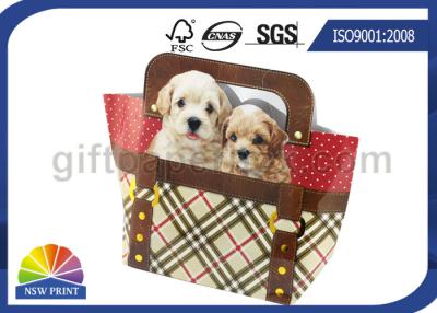 China Custom Diecut Dog Handbag Printed Paper Bags For Christmas Gift Packaging Bag for sale