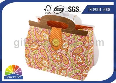 China Printing Handbag Shaped Wrapping Paper Gift Bag with Die-cut Handle , Eco-friendly for sale