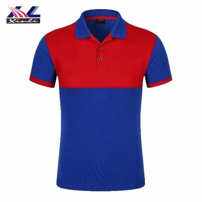 China Men's Garment Factory Cheap Wholesale Two Color Men's Contrast Collar Shirt Short Sleeve Moisture Wicking Lapel T Shirts for sale
