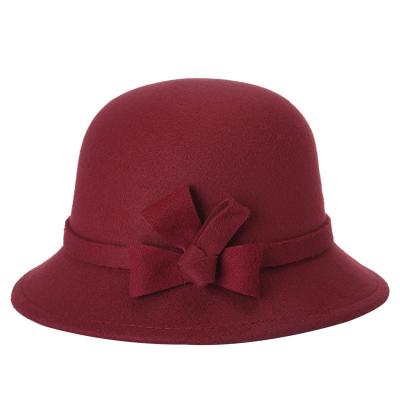 China Autumn and winter Fedora Hats woolen bowler warm cold hat fashion girl's bucket hat for sale