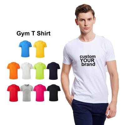 Chine Wholesale Mens Tshirts Breathable O-neck Gym T Shirt 5 Elastane 95 Cotton Blank Casual Picture Piece Knitted Plain Dyed Worsted à vendre