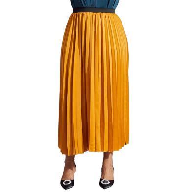 China High Waist Casual Ruched Basics Long Elegant Solid Frenchy Women's Maxi Standard Skirt for sale