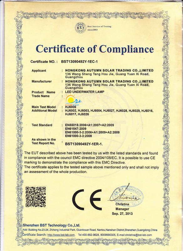ce - HONG KONG AUTUMN SOLAR TRADING CO., LIMITED