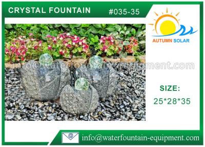 China Artistic Cast Stone Garden Fountains Polished Surface With Three Crystal Glass Balls for sale