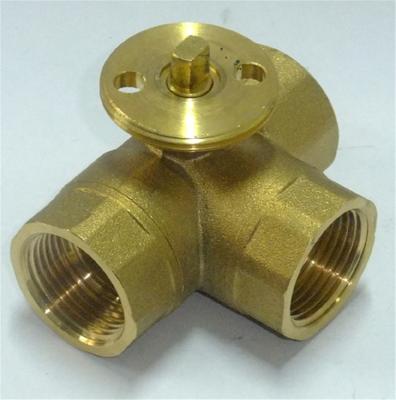 China HVAC System Brass 3 Way Electric Ball Valve High Temperature Resistance for sale