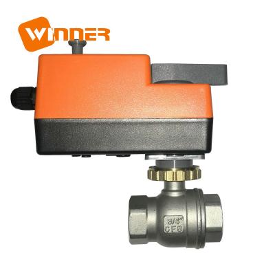 China Electric Motor Operated Stainless Steel Ball Valve Manual Override 110VAC for sale