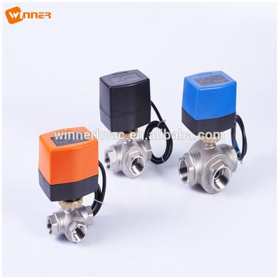 China 2 Way Or 3 Way Electric Water Flow Control Ball Valve 220VAC Customize Size for sale
