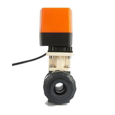 China 2 Way Electric Actuator Ball Valve 3/4 inch PVC Valves Water Control Motorized Plastic for sale