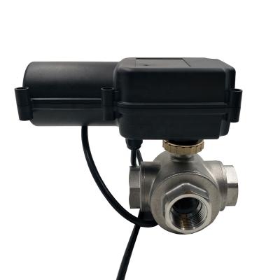 China 12-24V Fast Running Actuator Valve , 2-4S Time Motorized Ball Valve Dn 25 3 Way for sale