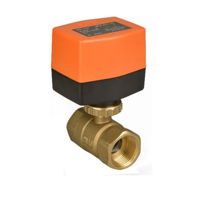 China Electric Actuator Brass Ball Valve , 2 Way DN20 Motorized Ball Valve For Fan Coil Units for sale