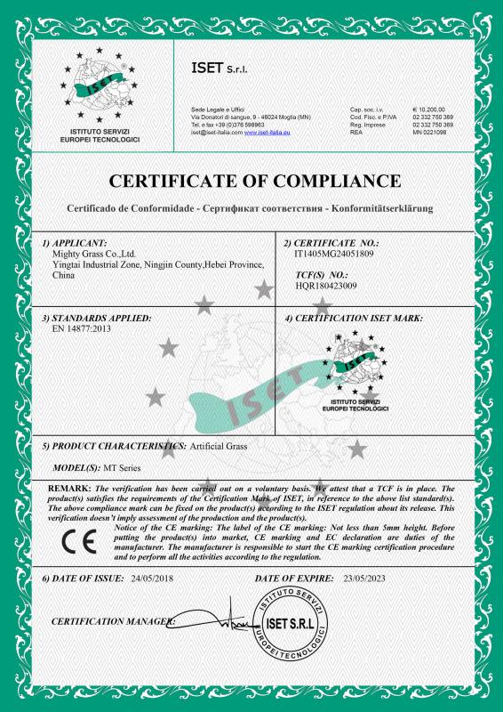 CE-certificate - Mighty Grass Co.,Ltd.