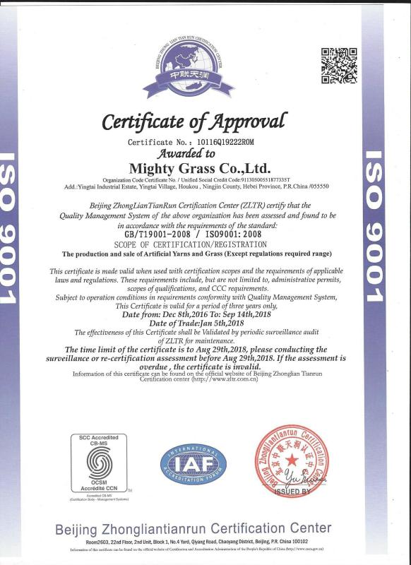ISO 9001 - Mighty Grass Co.,Ltd.
