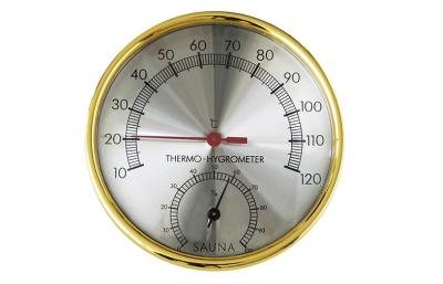 China Round metal thermo hygrometer moistureproof for Turkish bath / steam bath for sale