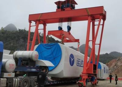 China MG 100T universal gantry crane wind turbine head loading and unloading truck，100T tyred gantry crane for sale