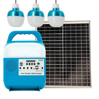 China Portable Home Solar Home Lighting System Mobile Charging 25W Led Kits Panel for sale