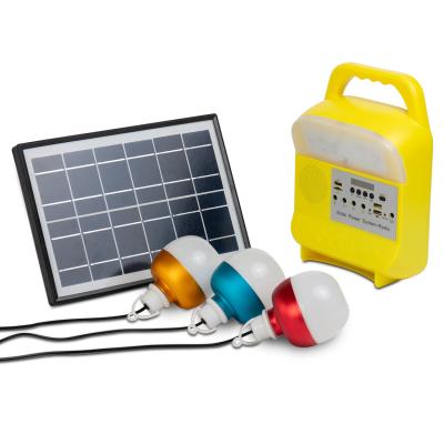 China 5W USB TF Portable Solar Generator Outdoor Power Solar Panel Led Lighting System for sale