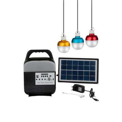China Solar Rechargeable Led Bulb Emergency Lamp Solar Power Panel With Bulb Solar Lights Indoor Bulb Set for sale