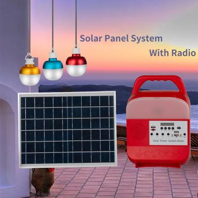 China Rechargeable Battery 9W LED 3 Bulb Solar System IP65 Solar Panel Light For Home for sale