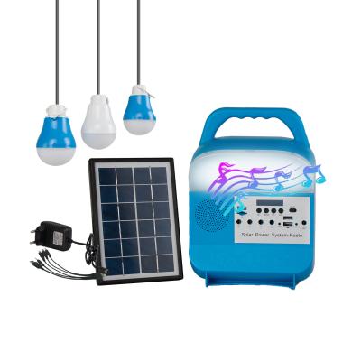 China 6000mah Portable Solar Camping Light FM Radio Outdoor Lighting System for sale
