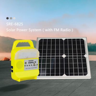 China Home Mobile Charging LED Solar Lamp Kit 25W Solar Panel System for sale