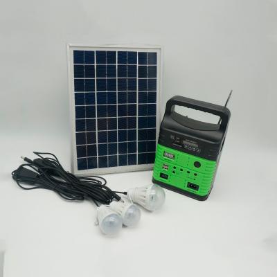 China 7500mah Portable Solar Power System Kit With Built In FM Radio MP3 Mini Outdoor Camping for sale