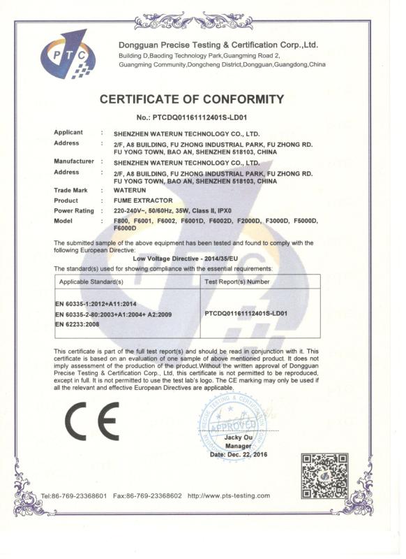 EN 60335-2-80:2003+A1:2004+A2:2009 - Shenzhen Waterun Technology Co., Ltd.