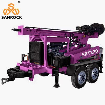 China Portable Hydraulic Water Well Drilling Machine Trailer Mounted Water Well Drilling Rig for sale