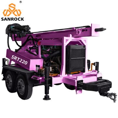 China Portable Water Well Drilling Rig Small Trailer Mounted Water Borehole Drilling Machine for sale