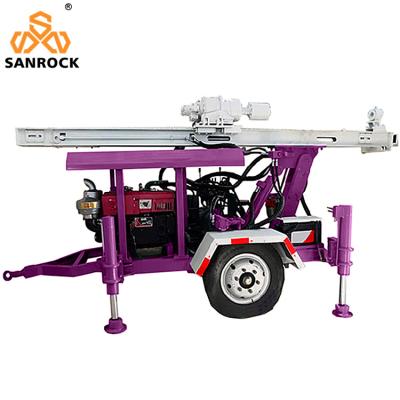 China Portable Water Drilling Rigs Hydraulic Borehole Trailer Mounted Water Well Drilling Machine for sale
