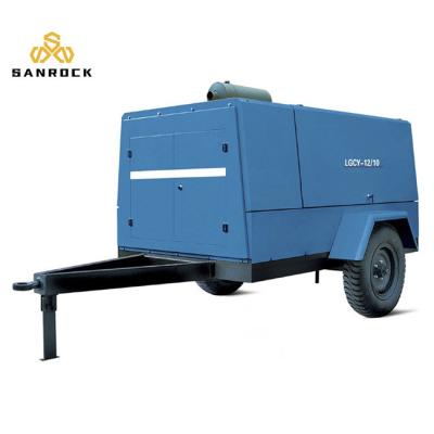China Kaishan Trailer Portable Screw Compressor With Two Wheels 12 Cubic Meter Per Min for sale