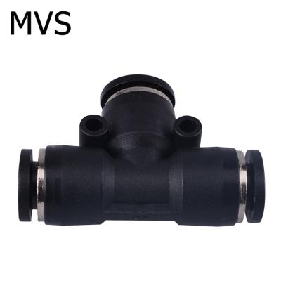 China Connect Pipes Plastic Pneumatic Quick Connector Tee Type Air Hose Fittings for sale
