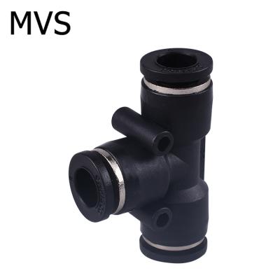 China Connect Pipes PE Type Tee Tube Quick Pneumatic Connector Connect Plastic Joints Air Hose Fittings for sale