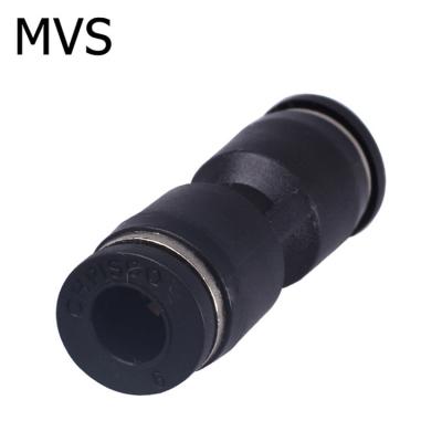 China Connect Hoses One Touch Push In Hose Air Plastic Pneumatic Straight Fitting Unions Black Tube Quick Connector for sale