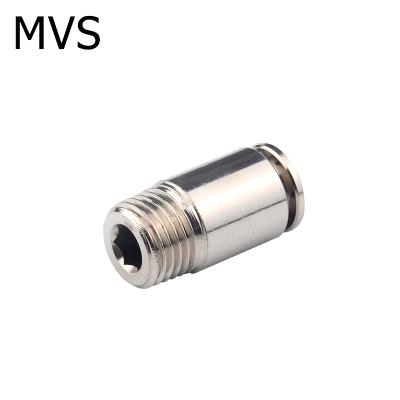 China Connect Pipes 360 Degree Free Rotation Threaded Hexagon Socket Quick Pass Through Connector Fitting for sale