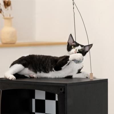 China Het Meubilairluxe Moderne Cat Bed Furniture Cushioned van het CARBURATOR Houten Huisdier Te koop