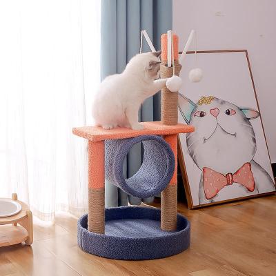 China Customized Large Wood Cat Scratcher Cat Scratching Tower 43cm * 26cm * 27cm for sale