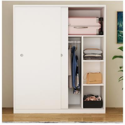 China Compact Bedroom Wood Panel Furniture Sliding Door Wardrobe Closet Extendable for sale