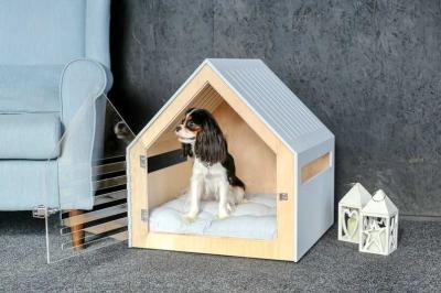China Casa de perro de madera interior modificada para requisitos particulares de los muebles de madera del animal doméstico los 58*40*54CM en venta