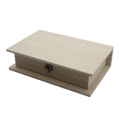 China caixa de madeira do Paulownia inacabado de 7.5cm com a tampa para Collectible à venda