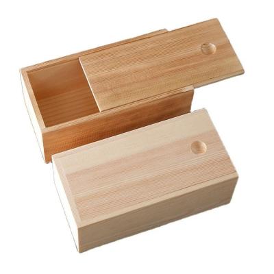 China OEM Sliding Lidded Pine Wood Storage Box Decorative Wooden Boxes For Gifts for sale
