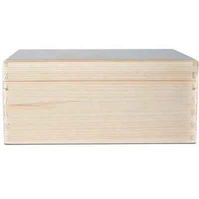 China Caja de madera Lidded grande modificada para requisitos particulares Toy Keepsake Plain Unpainted en venta