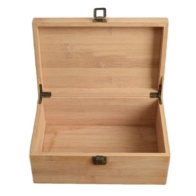 China Rectangle Lidded Wooden Box Customizable Small Wooden Storage Chest for sale