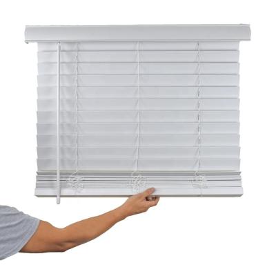 China Commercial Horizontal Cordless Venetian Blind Faux Wood Pvc Blinds for sale