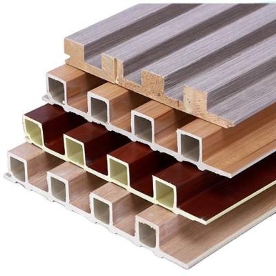 China Easy Install Walnut Color Eco Wood Laminate Decorative Wall Cladding 155*9 WPC Panels à venda